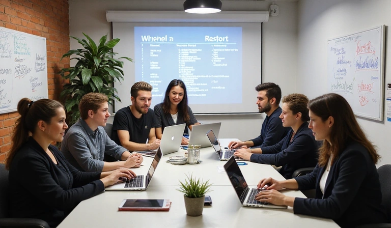 Startup team working